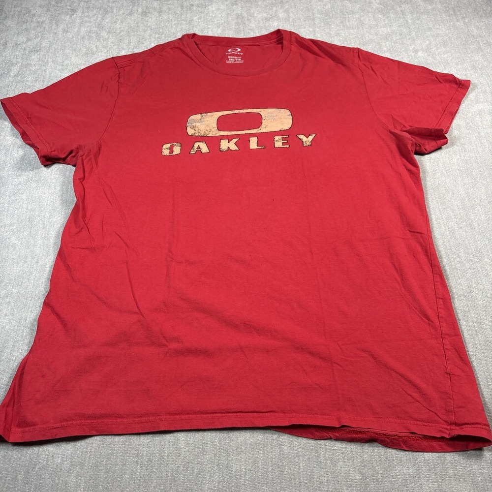 Mens Oakley Regular Fit Logo T Shirt Red Size XXL Short Sleeve Tee